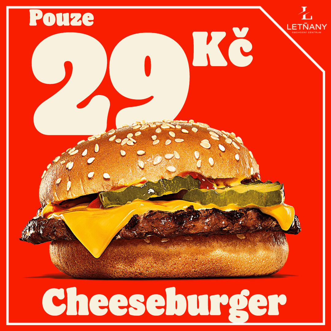 Cheeseburger pouze za 29 Kč