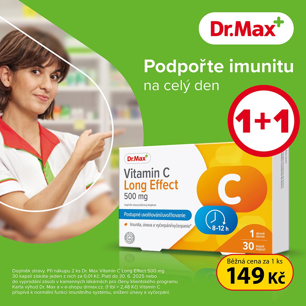 Vitamin C Long Effect 500g 30 kapslí 1+1