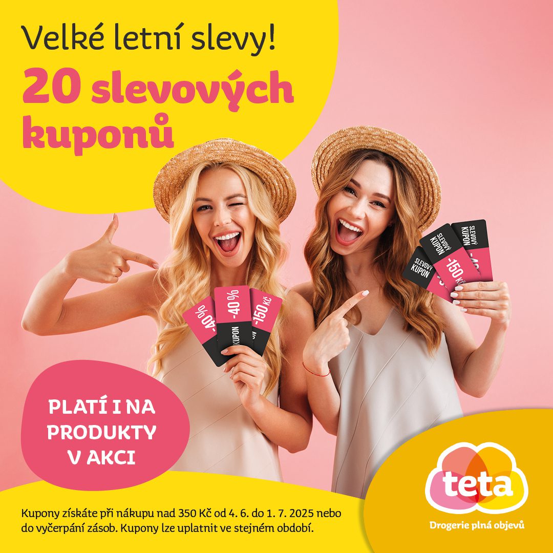 Získejte 20 slevových kuponů při nákupu nad 350 Kč