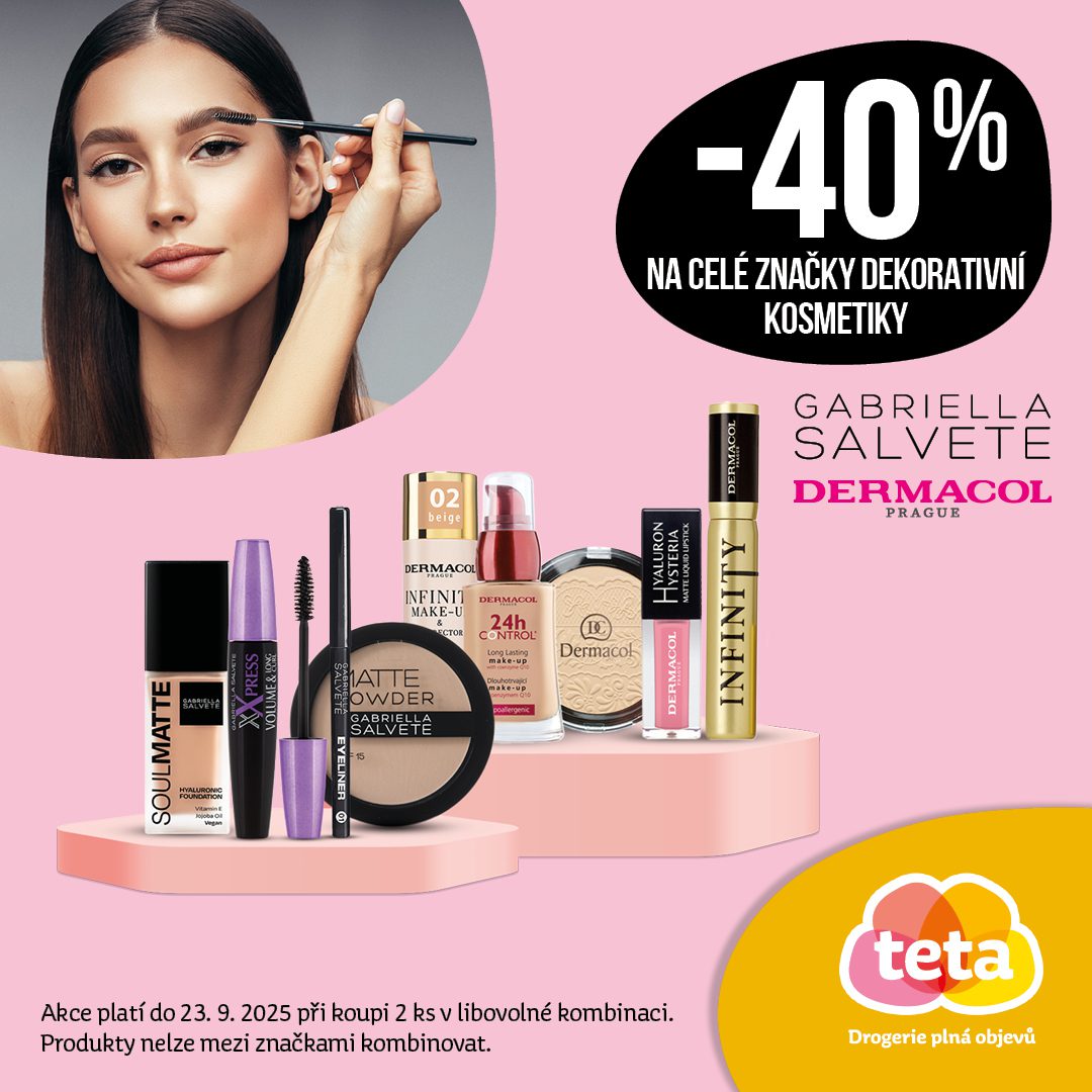 Sleva 40 % na dekorativní kosmetiku