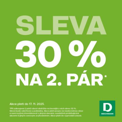 Sleva 30 % na 2. pár obuvi