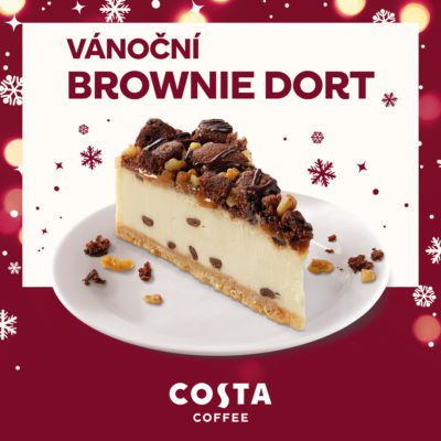 Vánoční brownie cheesecake