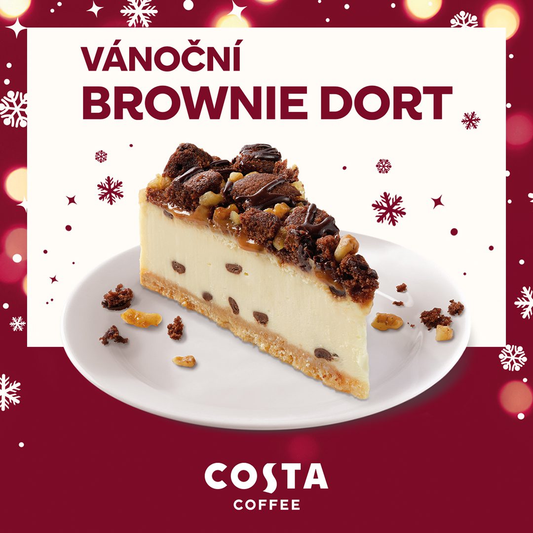 Vánoční brownie cheesecake