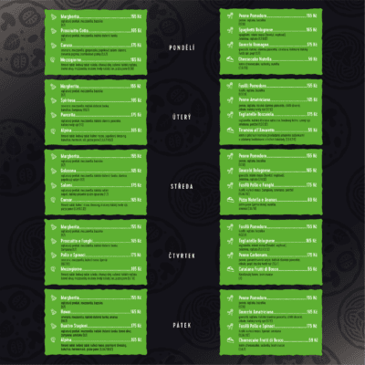 Obědové menu od 1.12. do 7.12. 2025