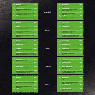 Obědové menu od 3.11. do 7.11. 2025