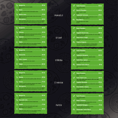 Obědové menu od 10.11. do 14.11. 2025