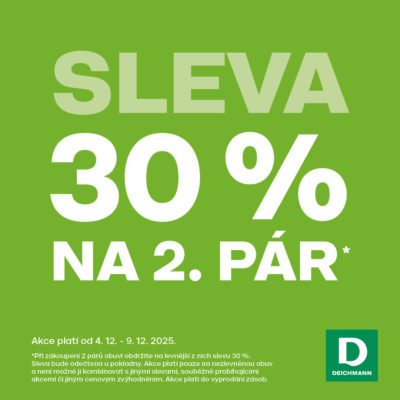 Sleva 30 % na 2. pár obuvi