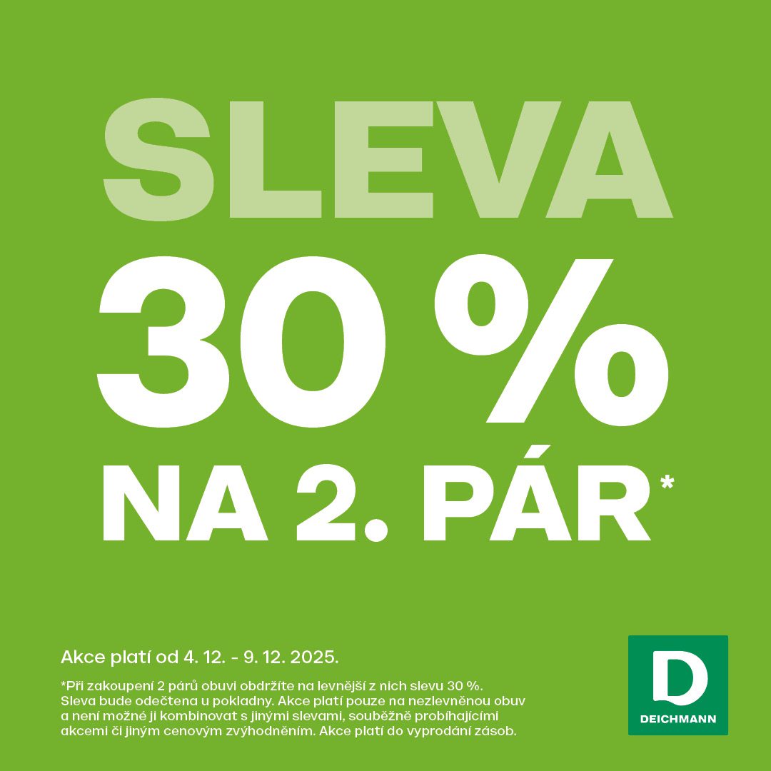 Sleva 30 % na 2. pár obuvi