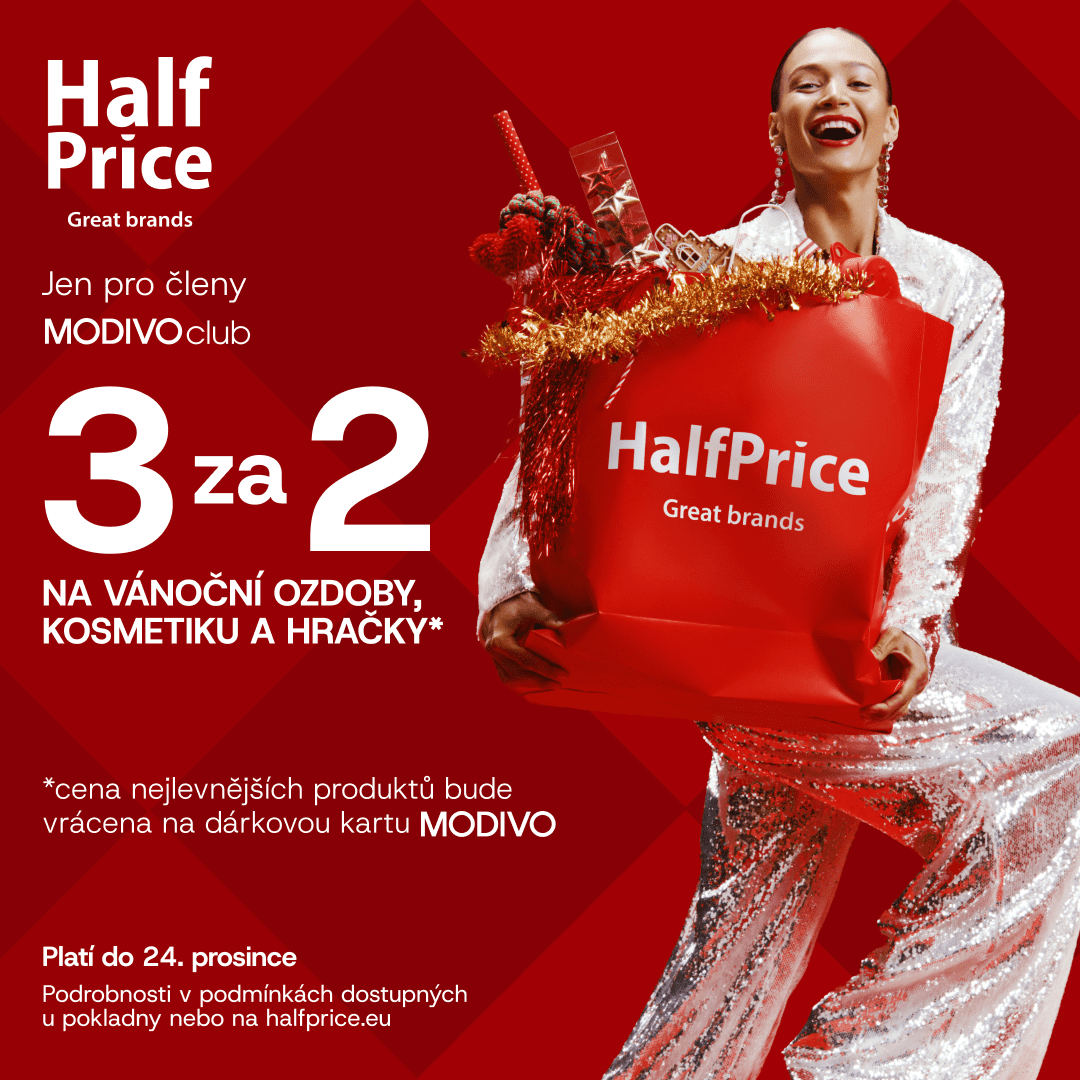Získejte 3, zaplaťte za 2 v&nbsp;HalfPrice!