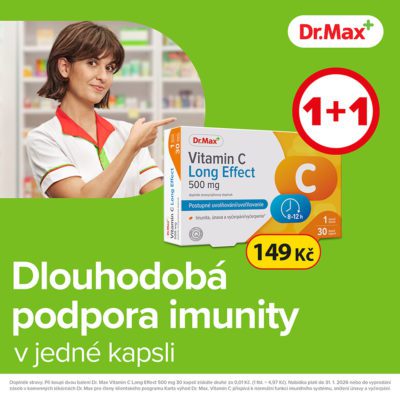 obrázek obsahuje: Vitamin C Long Effect 500mg 1 plus 1