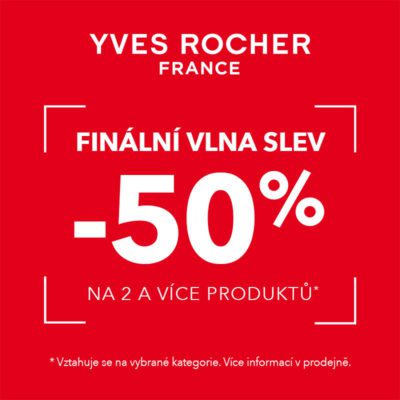 Sleva 50 % na 2 a více produktů rostlinné kosmetiky Yves Rocher