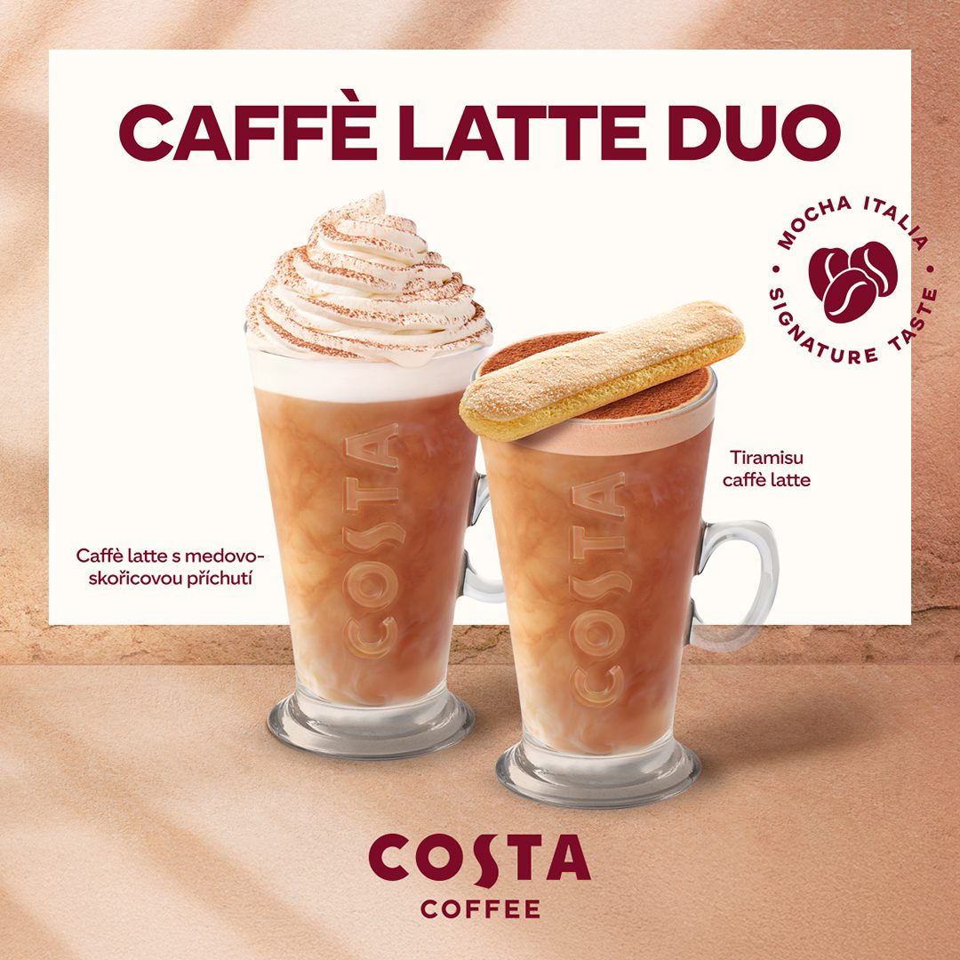 Caffè latte s&nbsp;medovo-skořicovou příchutí