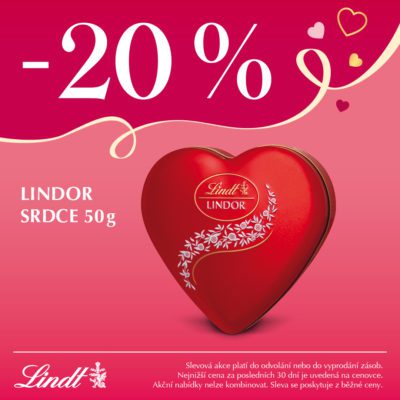 obrázek obsahuje: Lindor srdce (50 g) se slevou 20 %