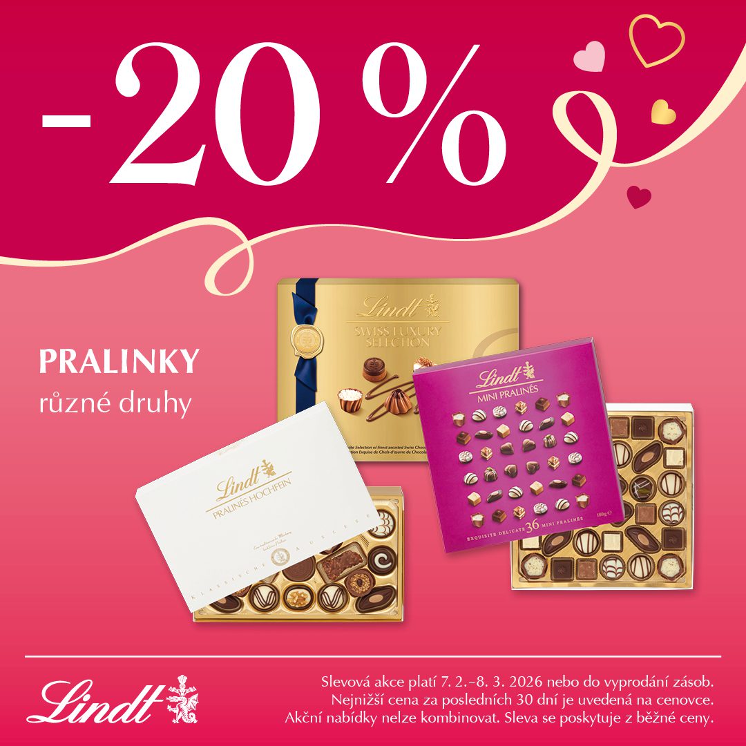 Sleva 20&nbsp;% na pralinky (různé druhy)