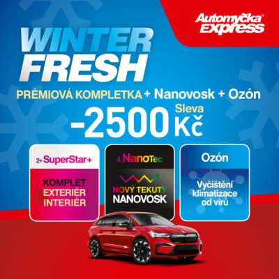 obrázek obsahuje: Automyčka Express – Prémiová zimní superkompletka WINTERFRESH