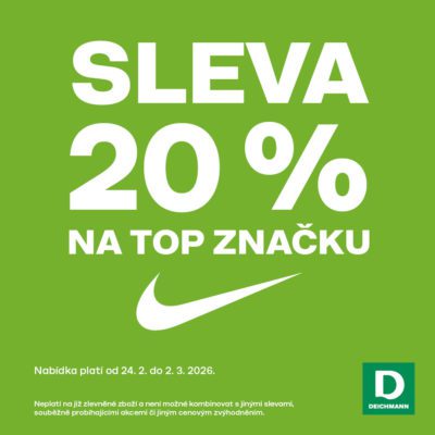 obrázek obsahuje: Sleva 20 % na top značku Nike