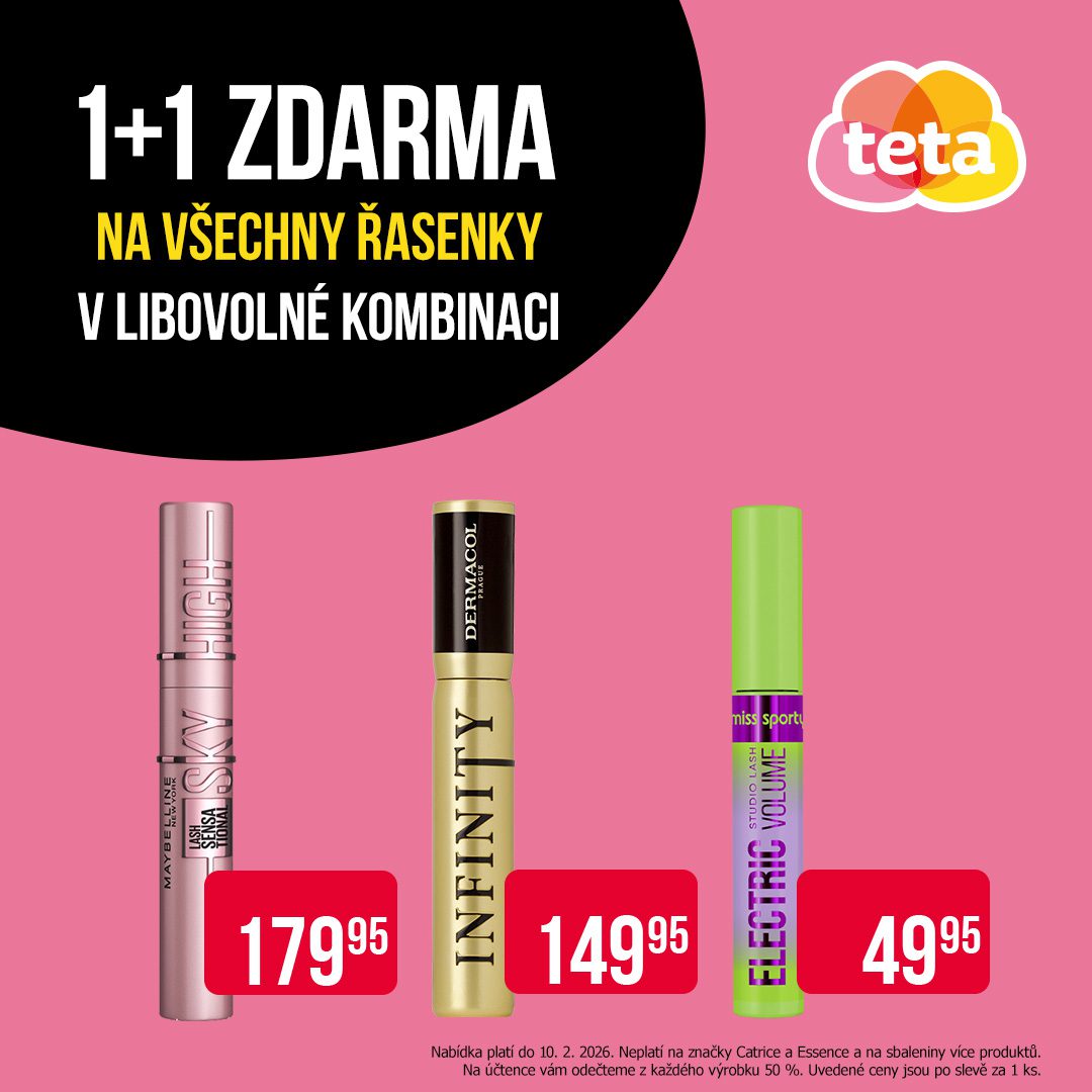 1+1 zdarma na všechny řasenky
