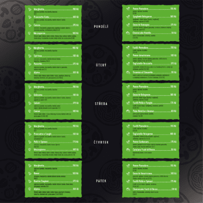 obrázek obsahuje: Obědové menu od 23. - 27.02.2026