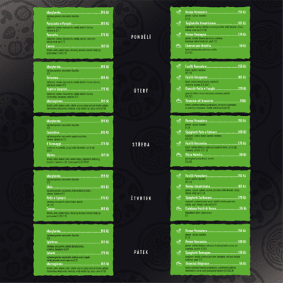 obrázek obsahuje: Obědové menu od 09. - 13.02.2026
