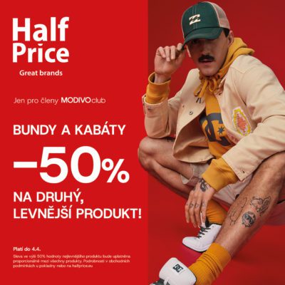 obrázek obsahuje: 50% sleva na bundy a kabáty v HalfPrice!