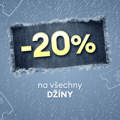 obrázek obsahuje: -20 % na všechny džíny