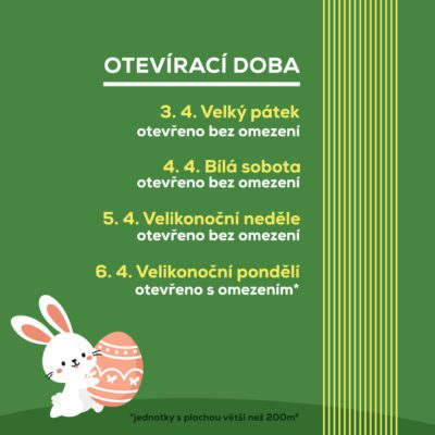 obrázek obsahuje: Velikonoční otevírací doba