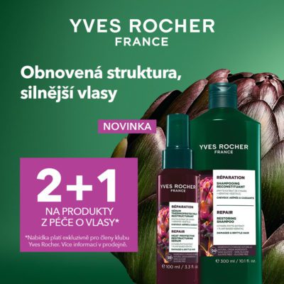 obrázek obsahuje: Nová regenerační řada péče o vlasy od rostlinné kosmetiky Yves Rocher