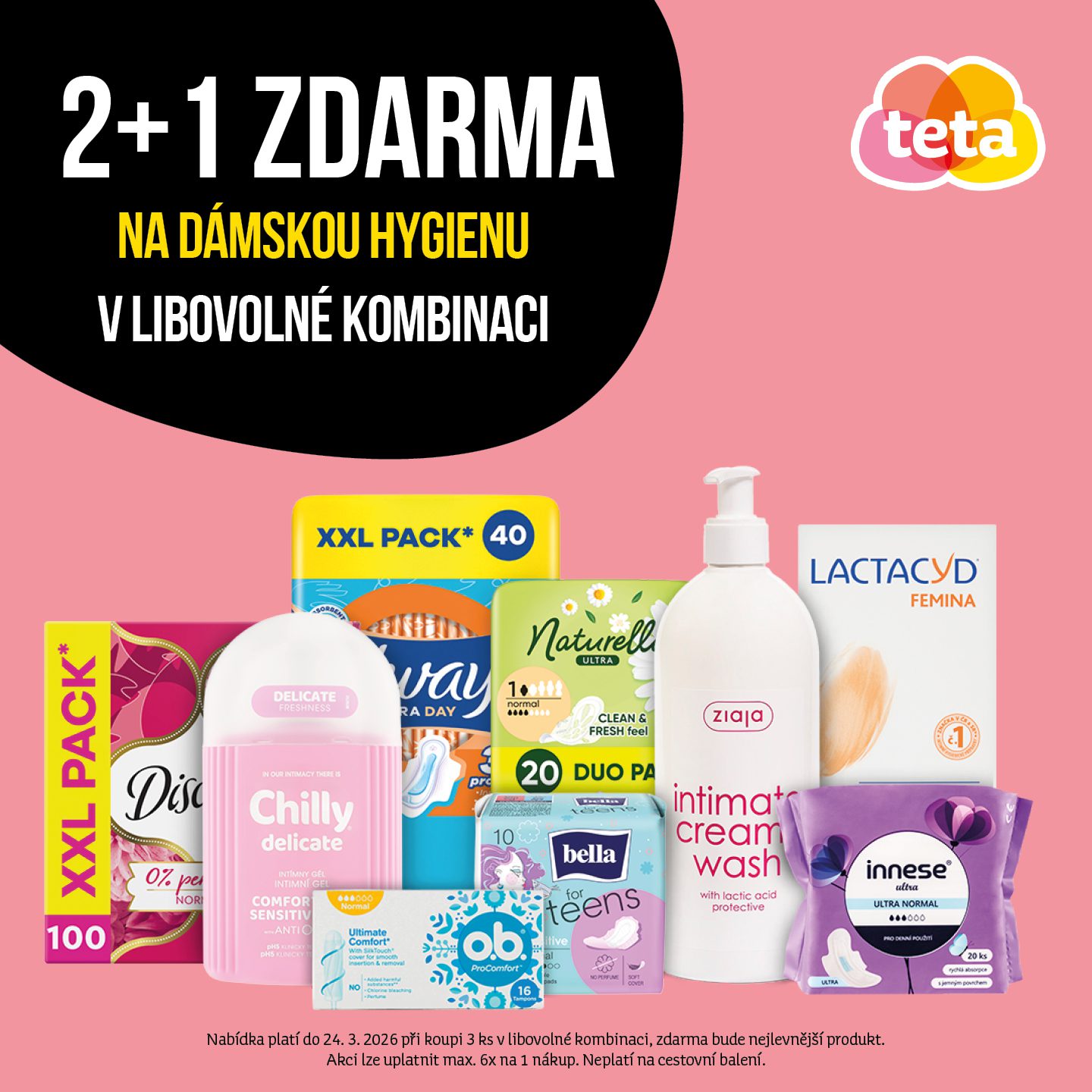 Akce 2+1 zdarma na intimní hygienu