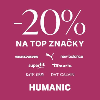 obrázek obsahuje: Sleva 20 % na top značky