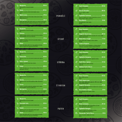 obrázek obsahuje: Obědové menu od 16. - 20.03.2026