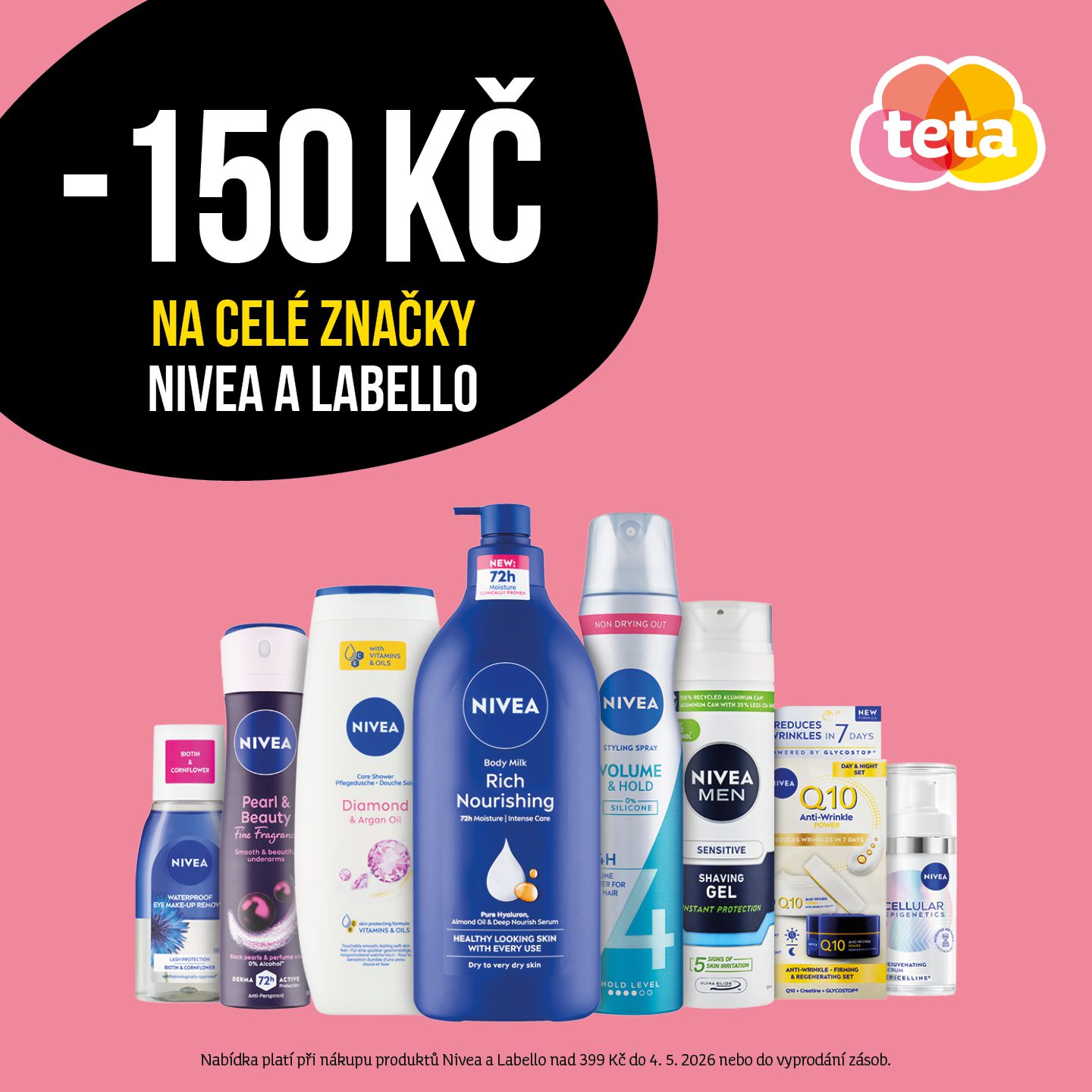 Sleva 150&nbsp;Kč na všechny produkty Nivea a&nbsp;Labello