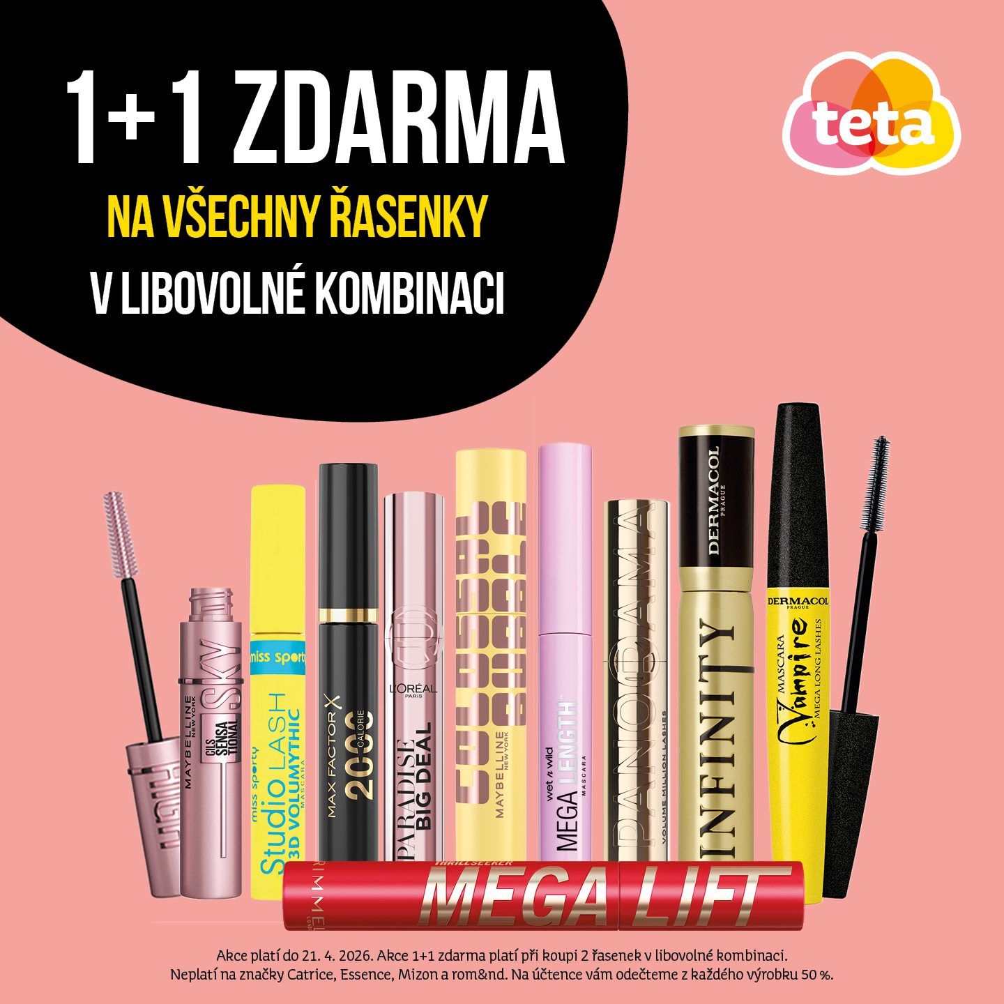 Akce 1+1 zdarma na všechny řasenky