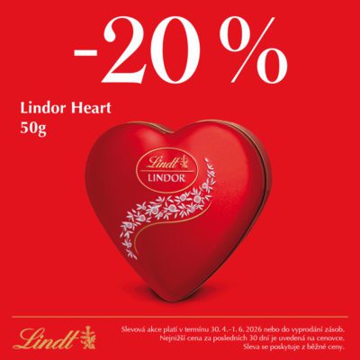 obrázek obsahuje: Lindor Heart se slevou 20 %