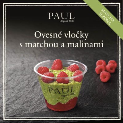 obrázek obsahuje: Zelená se MATCHA - Ovesné vločky s matchou a malinami