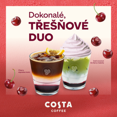 obrázek obsahuje: Espresso Cherry Tonic a Iced Coconut & Cherry Matcha