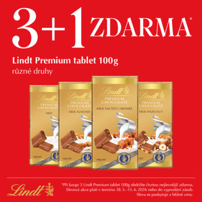 obrázek obsahuje: Lindt Premium tablet 3+1 zdarma*