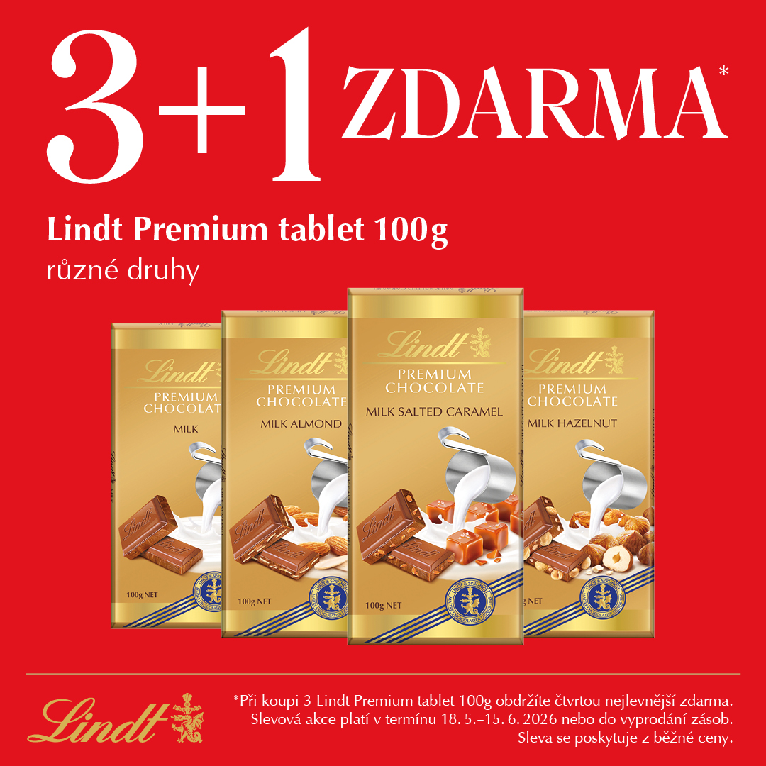 Lindt Premium tablet 3+1 zdarma*
