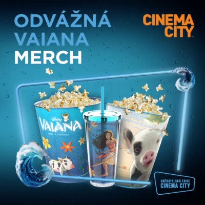 obrázek obsahuje: 🔸Merch k filmu Odvážná Vaiana je v prodeji!🌊