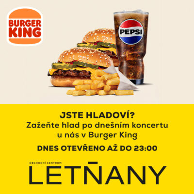 obrázek obsahuje: Dnes výjimečně otevřeno déle!  🍔