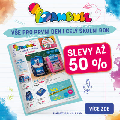 obrázek obsahuje: 🎒 Zpátky do školy se slevami až 50 %! ✏️📚
