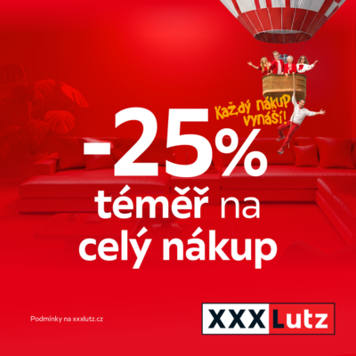 obrázek obsahuje: -25 % téměř na celý nákup