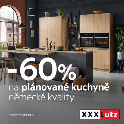 obrázek obsahuje: Sleva 60 % na plánované kuchyně