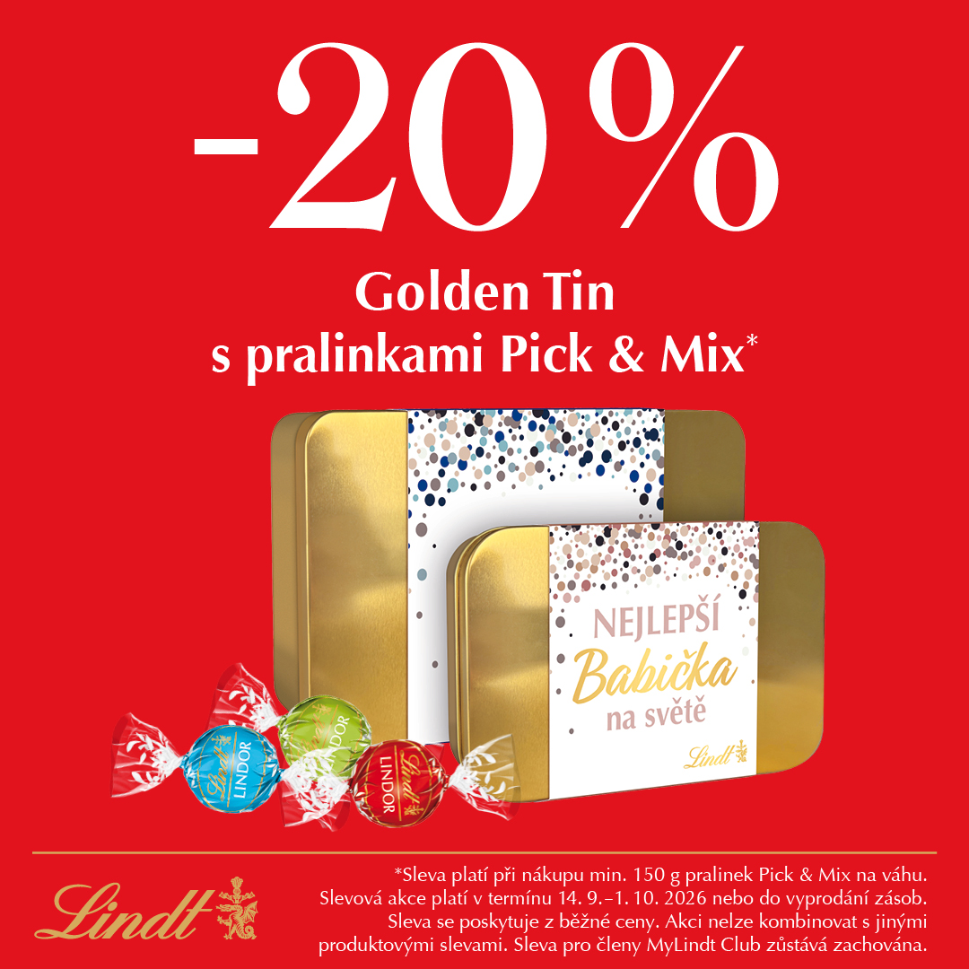 -20&nbsp;% na Golden Tin s&nbsp;pralinkami Pick & Mix*