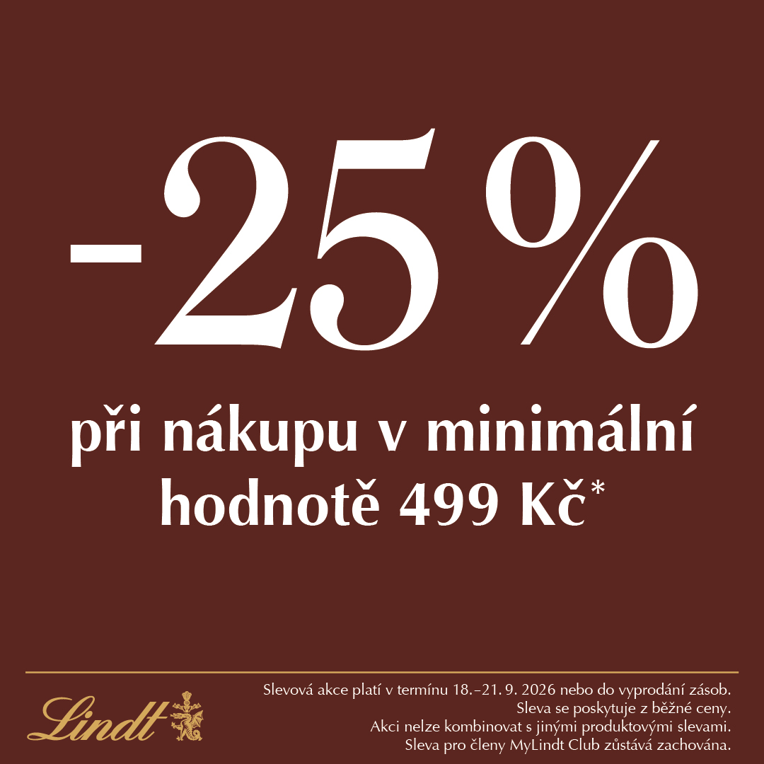 -25&nbsp;% při nákupu v&nbsp;minimální hodnotě 499&nbsp;Kč