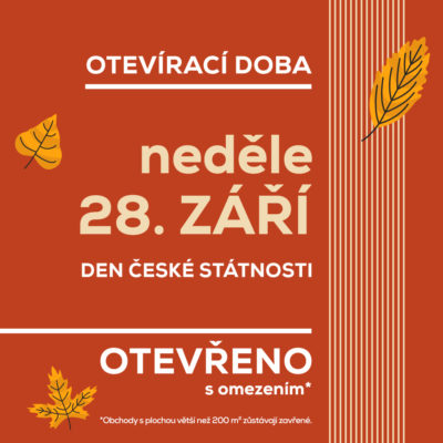 obrázek obsahuje: Otevírací doba 28. září