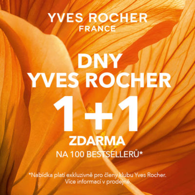 obrázek obsahuje: Dny Yves Rocher – 1+1 zdarma na 100 bestsellerů
