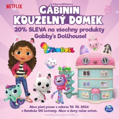 obrázek obsahuje: Sleva 20 % na všechny produkty Gabby's Dollhouse