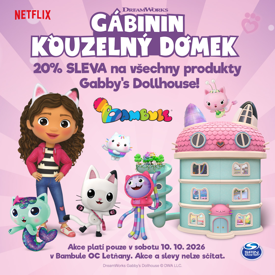 Sleva 20&nbsp;% na všechny produkty Gabby’s&nbsp;Dollhouse